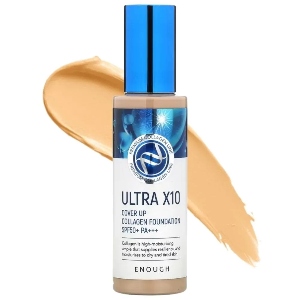 Enough Ultra X10 Cover Up Base de Maquillaje Hidratante con SPF50+ Tono 23 - 100 g