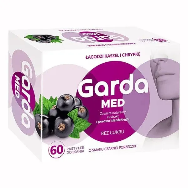 Garda Med, Pastillas para la garganta sabor grosella negra - 60 Pastillas