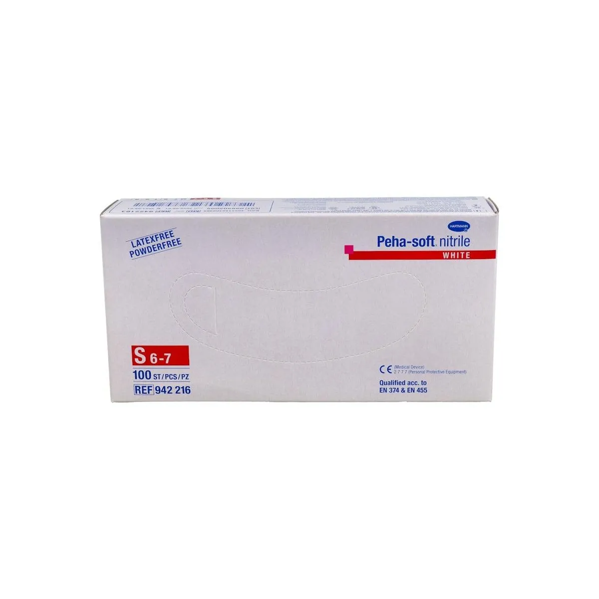 Guantes Peha-Soft Nitrilo Blanco T/S 100 Un S/Polvo