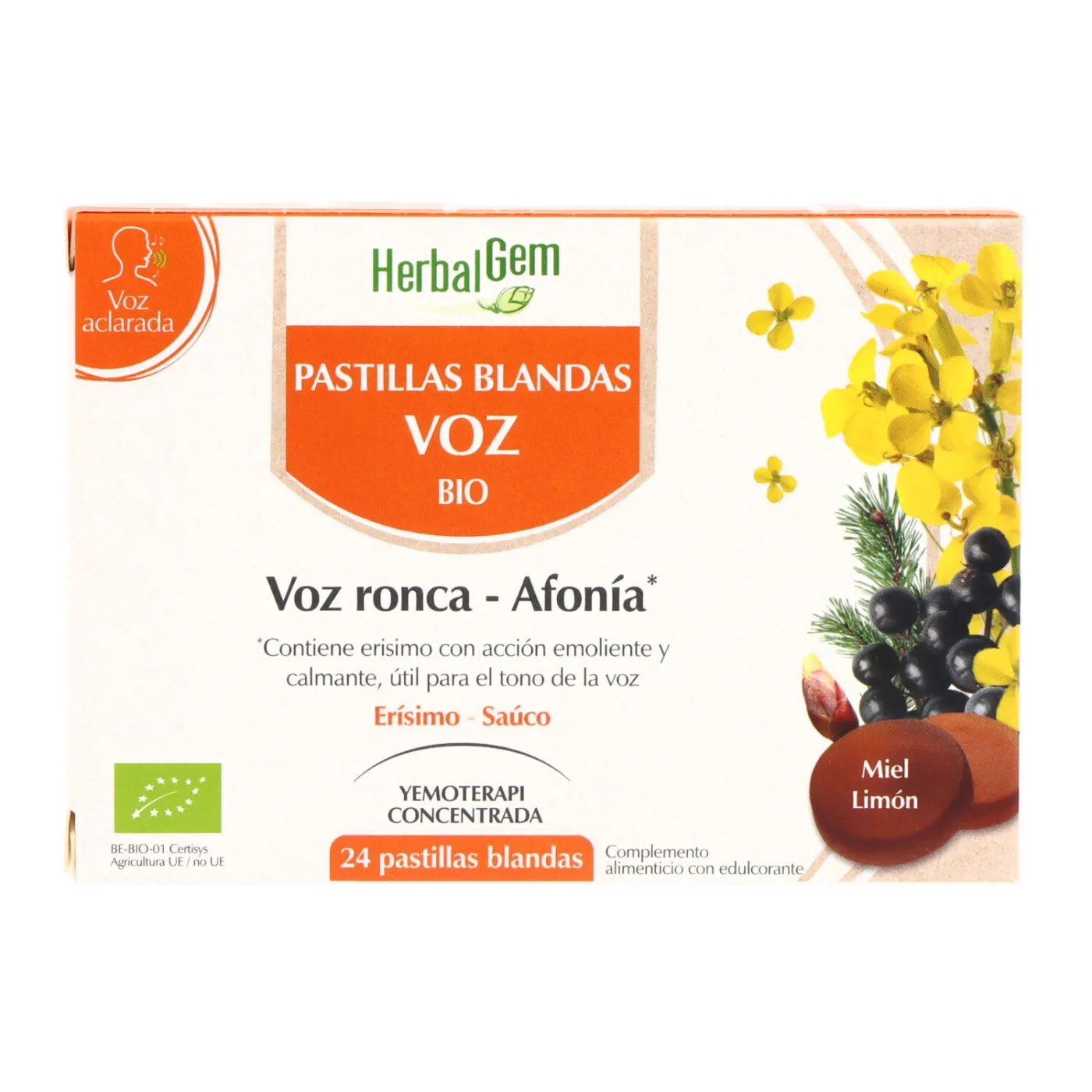 Herbalgem Pastillas Blandas Voz Cantantes 24 Pastillas