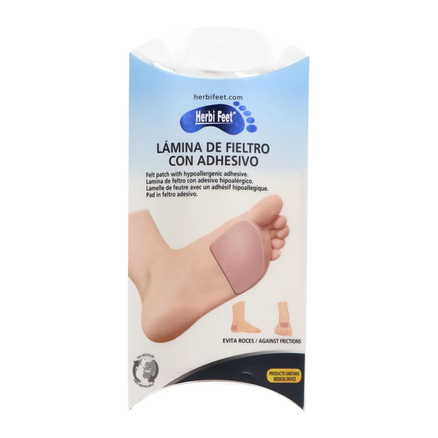 Herbi Feet Lamina De Fieltro Con Adhesivo 50 X 9,5 Cm