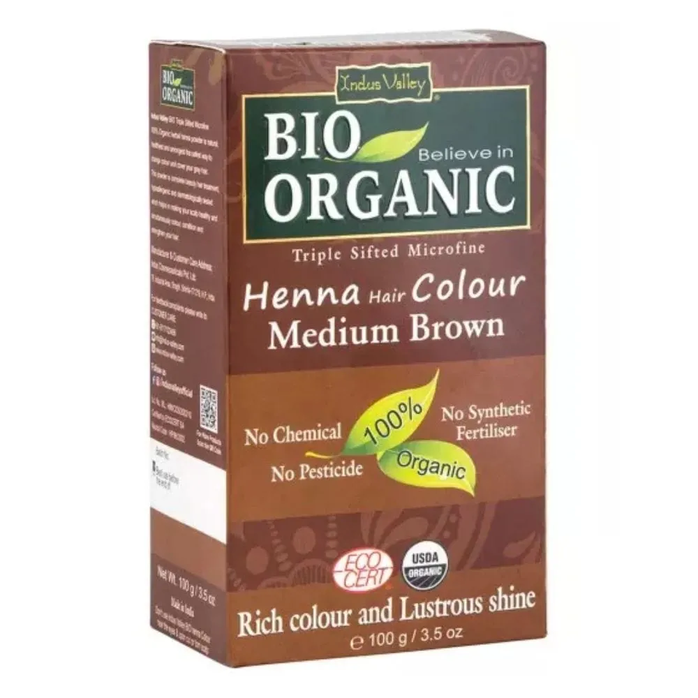 Tinte de Henna Valle del Indo Marrón Medio - 100 g