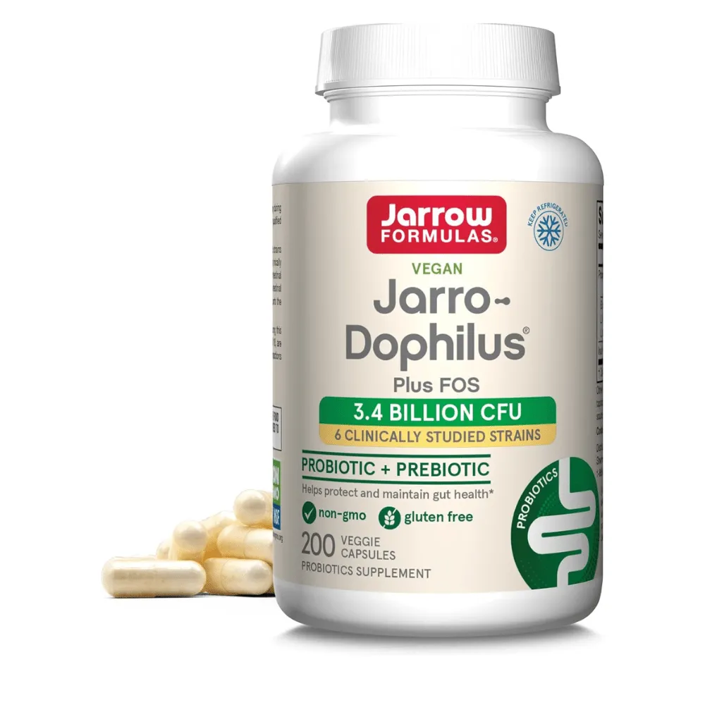 Jarrow Formulas Jarro Dophilus + FOS 35 mg - 200 Cápsulas Vegetales