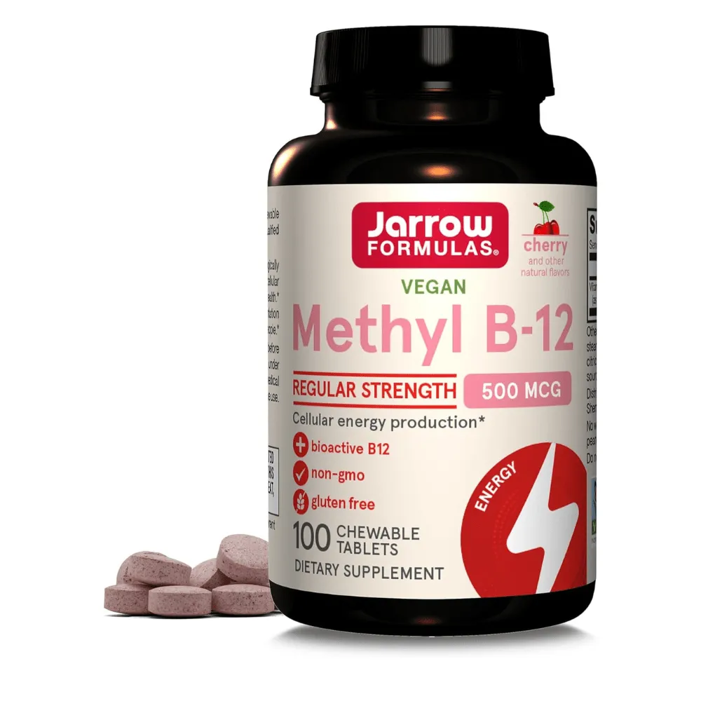 Jarrow Formulas Metil B12 (Metilcobalamina) 500 mcg Cereza - 100 Tabletas Chaweble