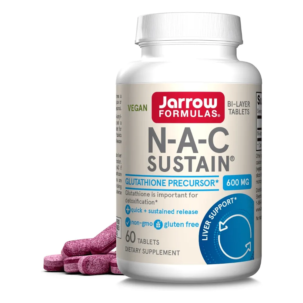 Jarrow Formulas NAC Sustain ® N-acetilcisteína - 60 Tabletas