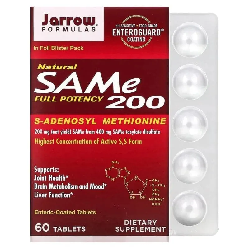 Jarrow Formulas SAMe 200 S-Adenosil-Metionina - 60 Tabletas