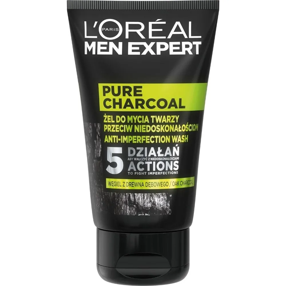 L'Oréal Paris Men Expert Gel Acnéico de Carbón Puro para Hombre - 100 ml