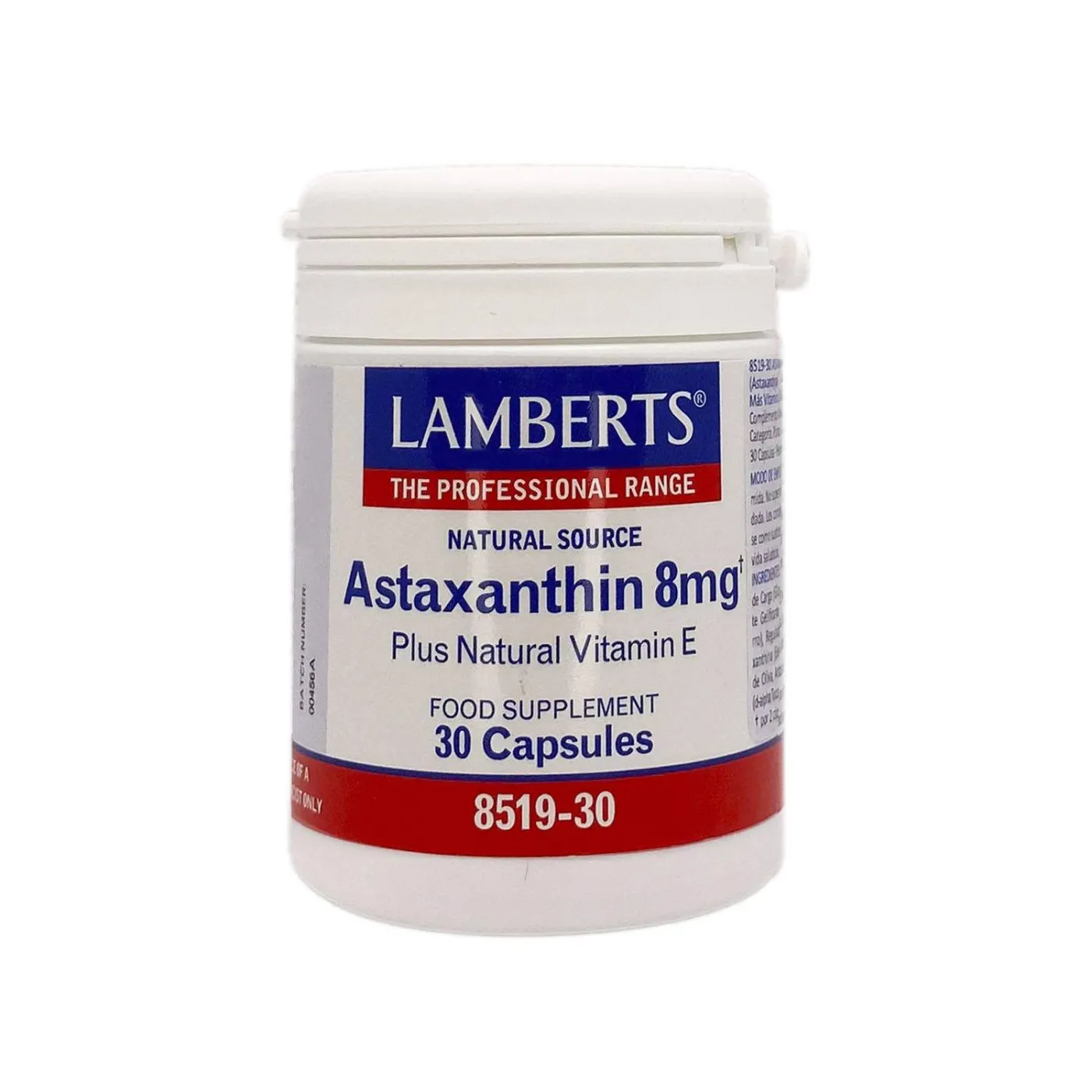 Lamberts Astaxantina Vit E 8 Mg 30 Caps Ref 8519