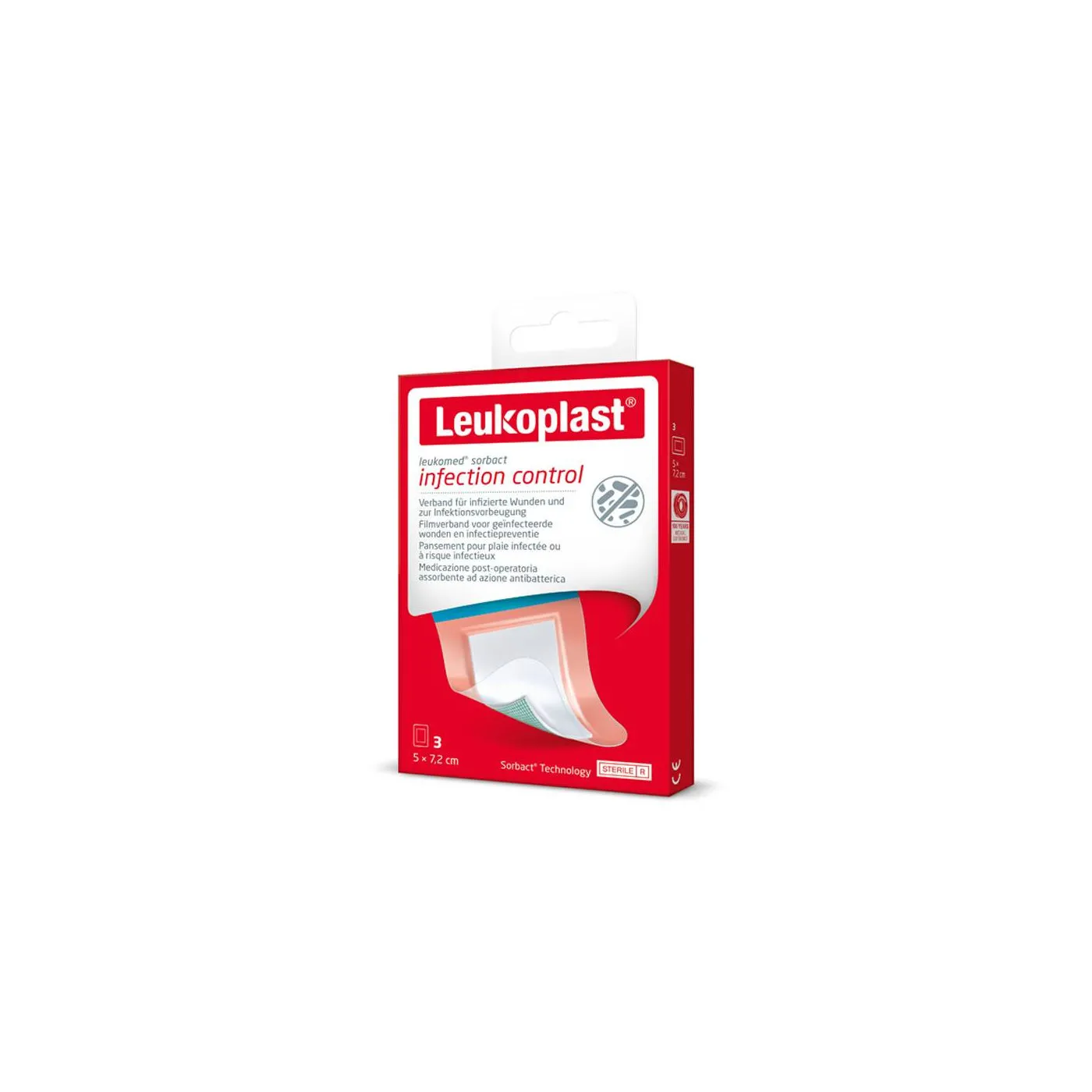Leukomed Sorbact Aposito 5 X 7,2cm 3 Uds