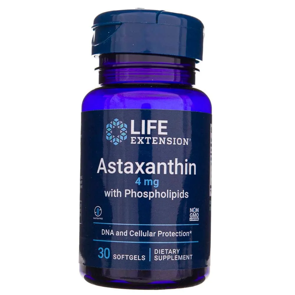 Life Extension Astaxantina 4 mg con fosfolípidos - 30 cápsulas blandas