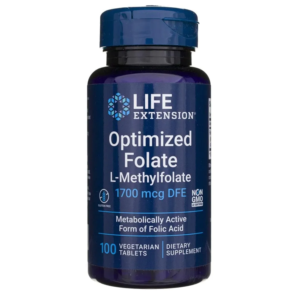 Life Extension Folato Optimizado Mejorado 1700 mcg - 100 Tabletas