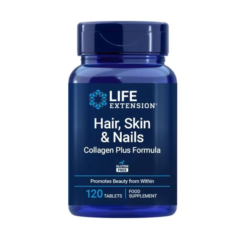 Life Extension Cabello, Piel y Uñas Colágeno Plus Fórmula UE - 120 Tabletas