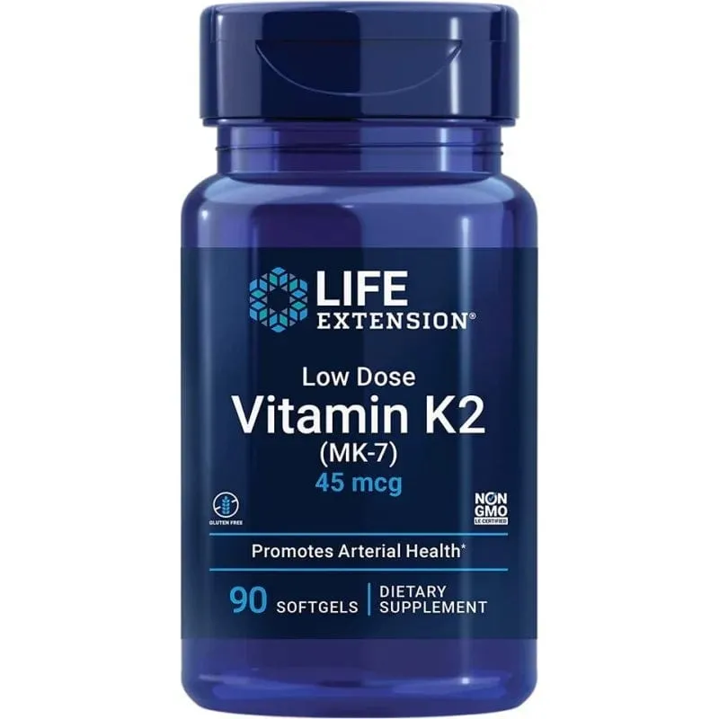 Life Extension Baja Dosis de Vitamina K2 (MK-7) 45 mcg - 90 Cápsulas Blandas