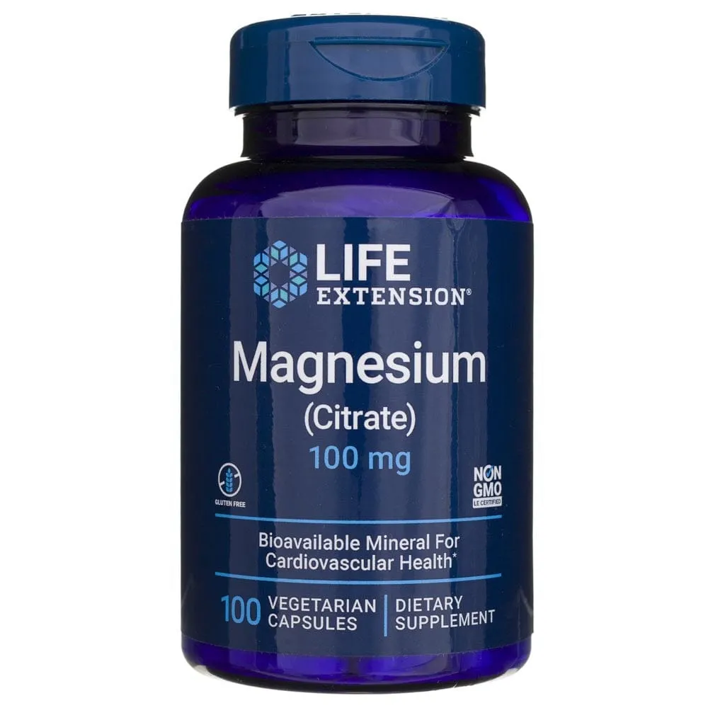 Life Extension Citrato de Magnesio () 100 mg - 100 Cápsulas Vegetales
