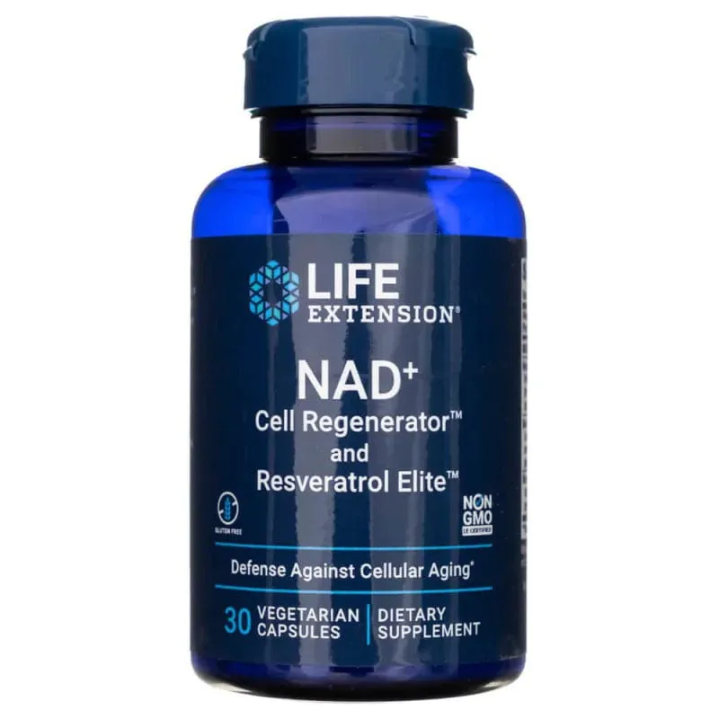 Life Extension NAD+ Cell Regenerator™ y Resveratrol Elite™ 300 mg - 30 Cápsulas Vegetales