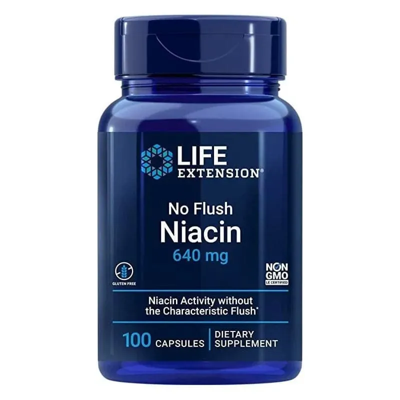 Life Extension Niacina No Flush 640 mg - 100 Cápsulas