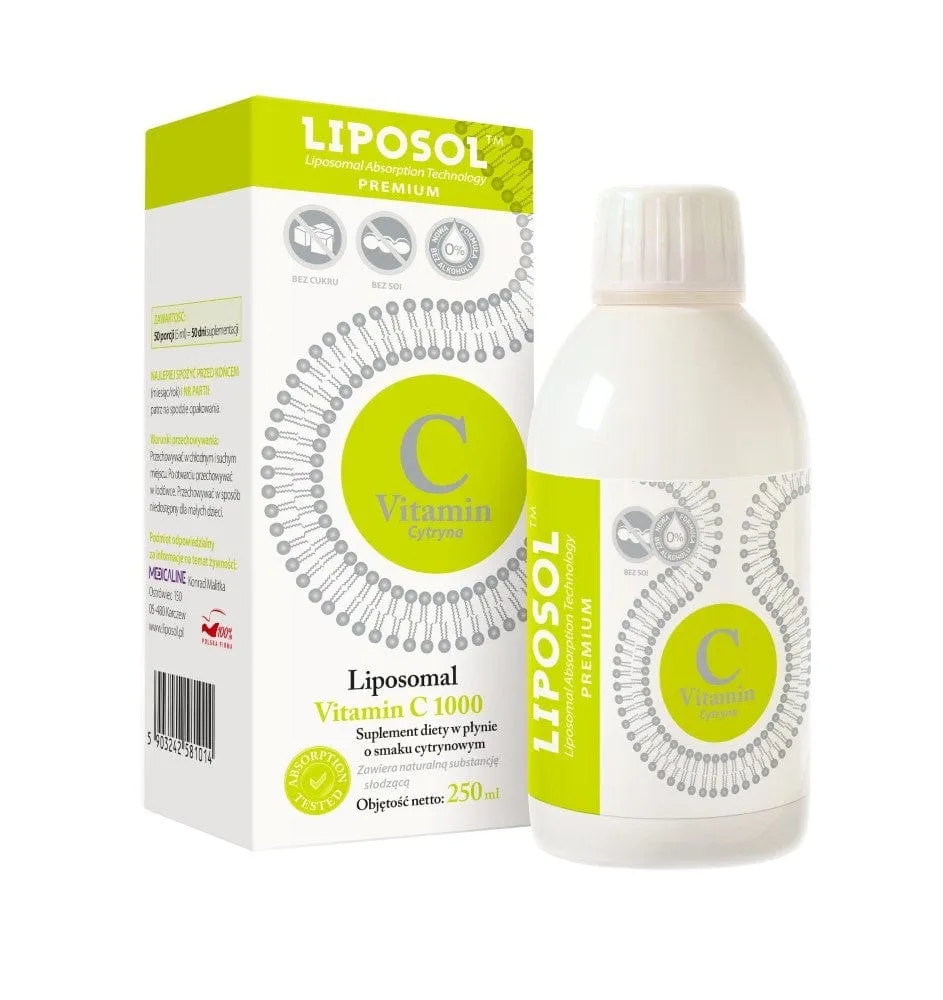 Vitamina C liposomal 1000 (Tamponada), Limón - 250 ml
