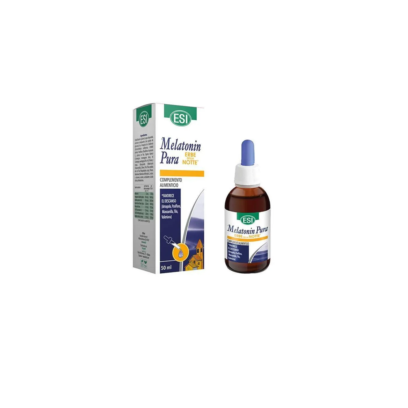 Melatonin Pura Gotas Con Erbe Notte 1 Mg 50 ml E