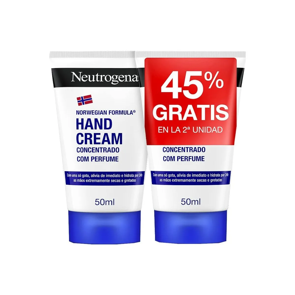 Neutrogena Fórmula Noruega Cuidado Manos, Duplo Crema De Manos Concentrada, 2 X 50 Ml