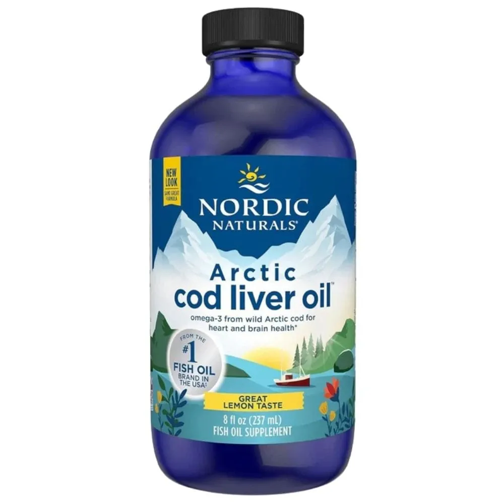 Nordic Naturals Arctic-D Aceite de Hígado de Bacalao, Limón - 237 ml