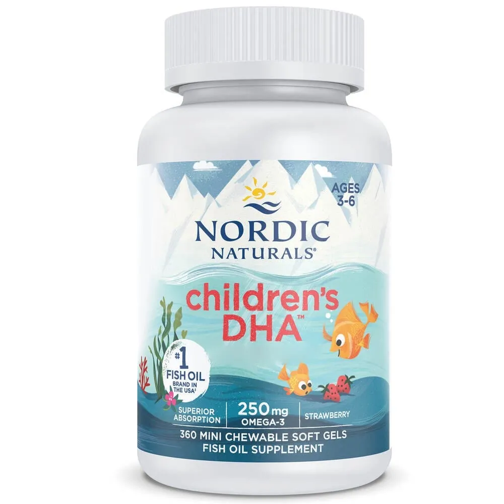 Nordic Naturals Children's DHA Omega-3 250 mg, St RAW berry - 360 Mini Cápsulas