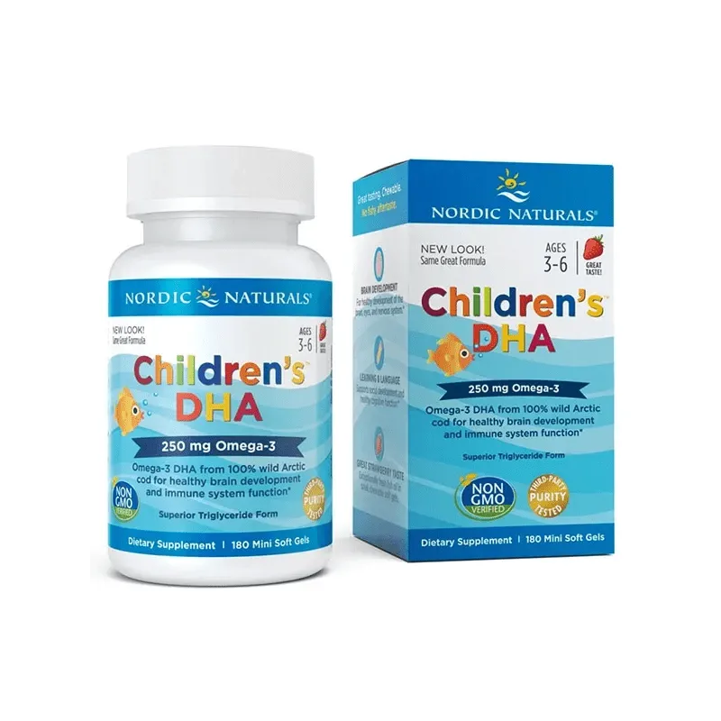Nordic Naturals Children's DHA, St RAW berry 250 mg - 180 Cápsulas blandas