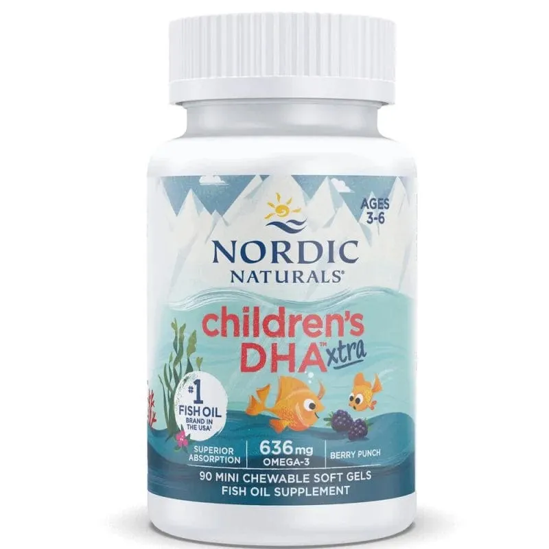 Nordic Naturals Children's DHA Xtra, Ponche de Bayas - 90 Cápsulas