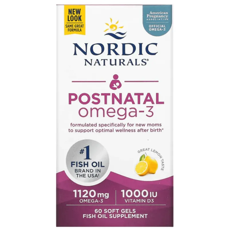 Nordic Naturals Omega-3 Postnatal Limón 560 mg - 60 Cápsulas blandas