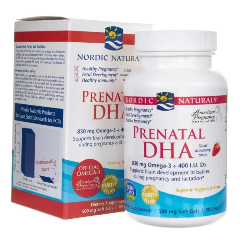Nordic Naturals DHA prenatal, st RAW sabor bayas - 90 Cápsulas blandas