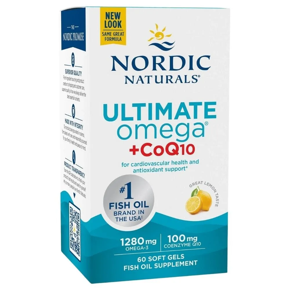 Nordic Naturals Ultimate Omega + CoQ10, Limón - 60 Cápsulas