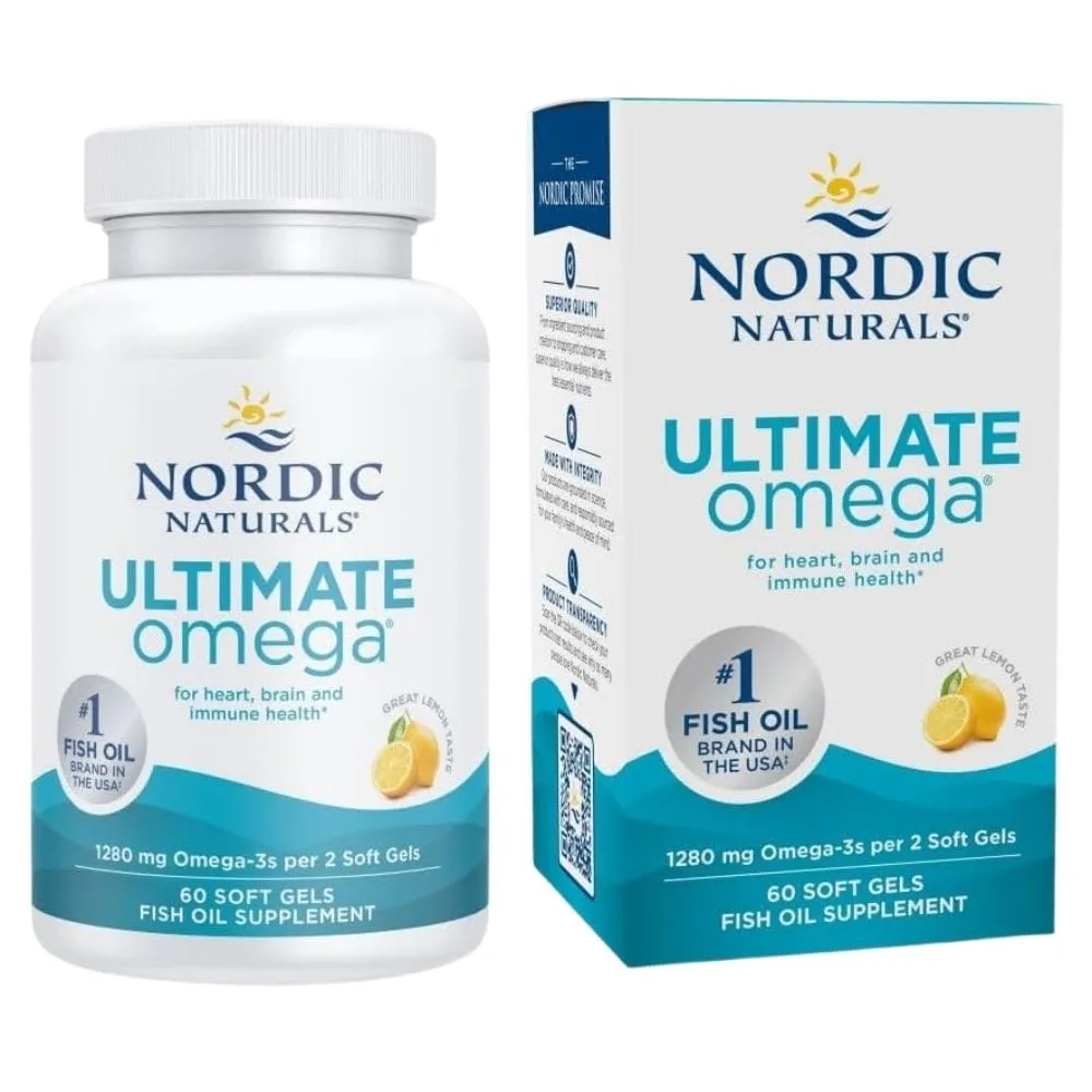 Nordic Naturals Ultimate Omega, sabor limón - 60 Cápsulas blandas