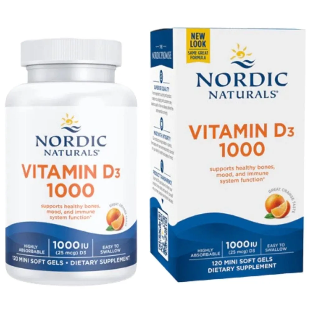 Nordic Naturals Vitamina D3 1000, Naranja - 120 Mini Cápsulas