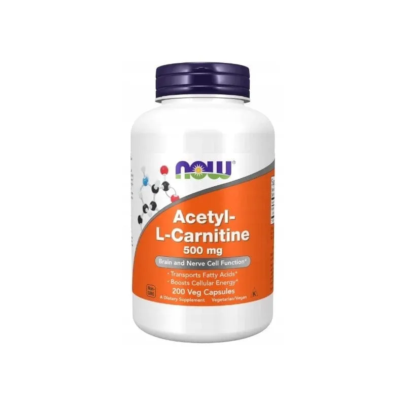 Now Foods Acetil-L-Carnitina 500 mg - 200 Cápsulas