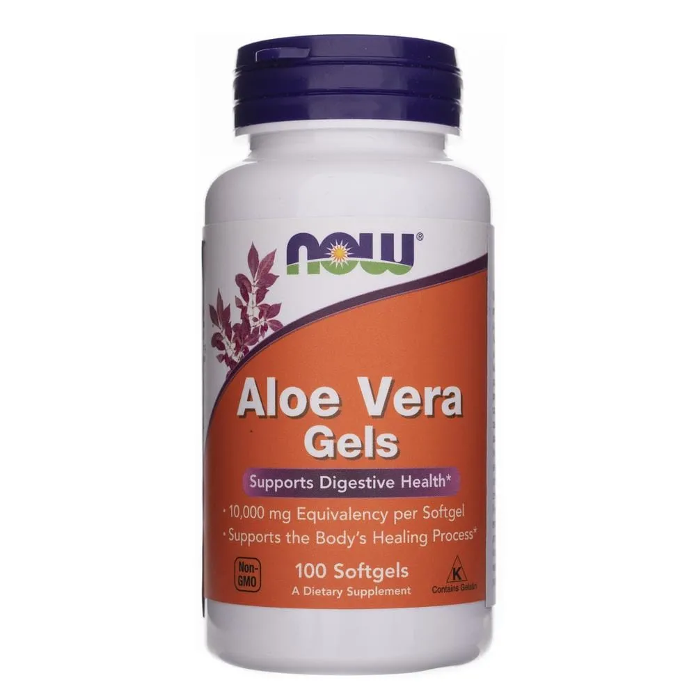 Now Foods Geles de Aloe Vera 10000 mg - 100 Cápsulas Blandas