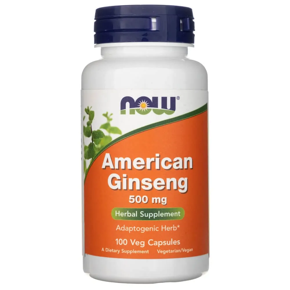 Now Foods Ginseng Americano 500 mg - 100 Cápsulas Vegetales