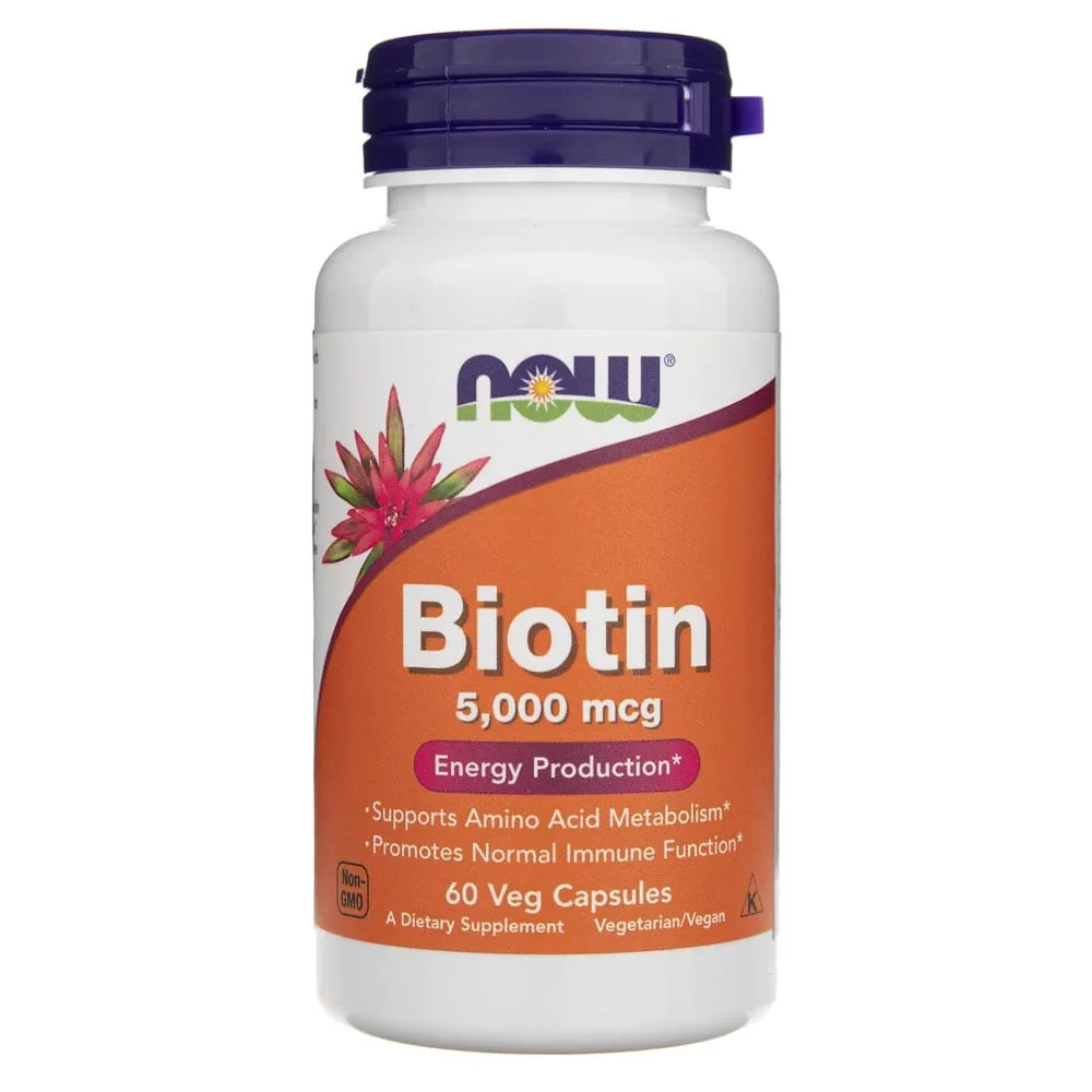 Now Foods Biotina 5000 mcg - 60 Cápsulas Vegetales