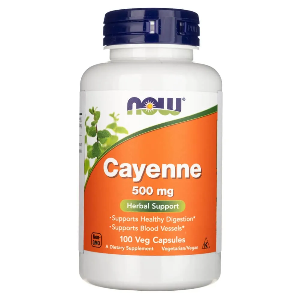 Now Foods Cayena 500mg - 100 Cápsulas Vegetales