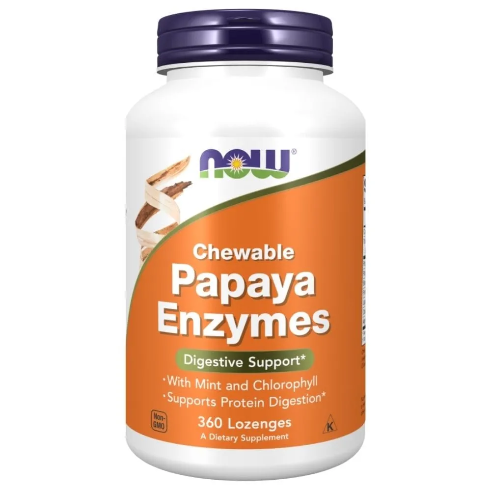 Now Foods Papaya Enzima Masticable - 360 Pastillas
