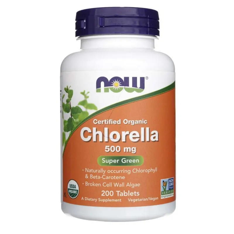 Now Foods Chlorella Orgánica Certificada 500 mg - 200 Tabletas
