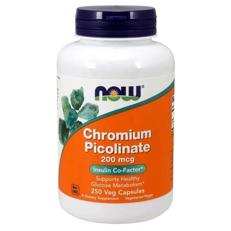 Now Foods Picolinato de cromo 200 mcg - 250 cápsulas vegetales