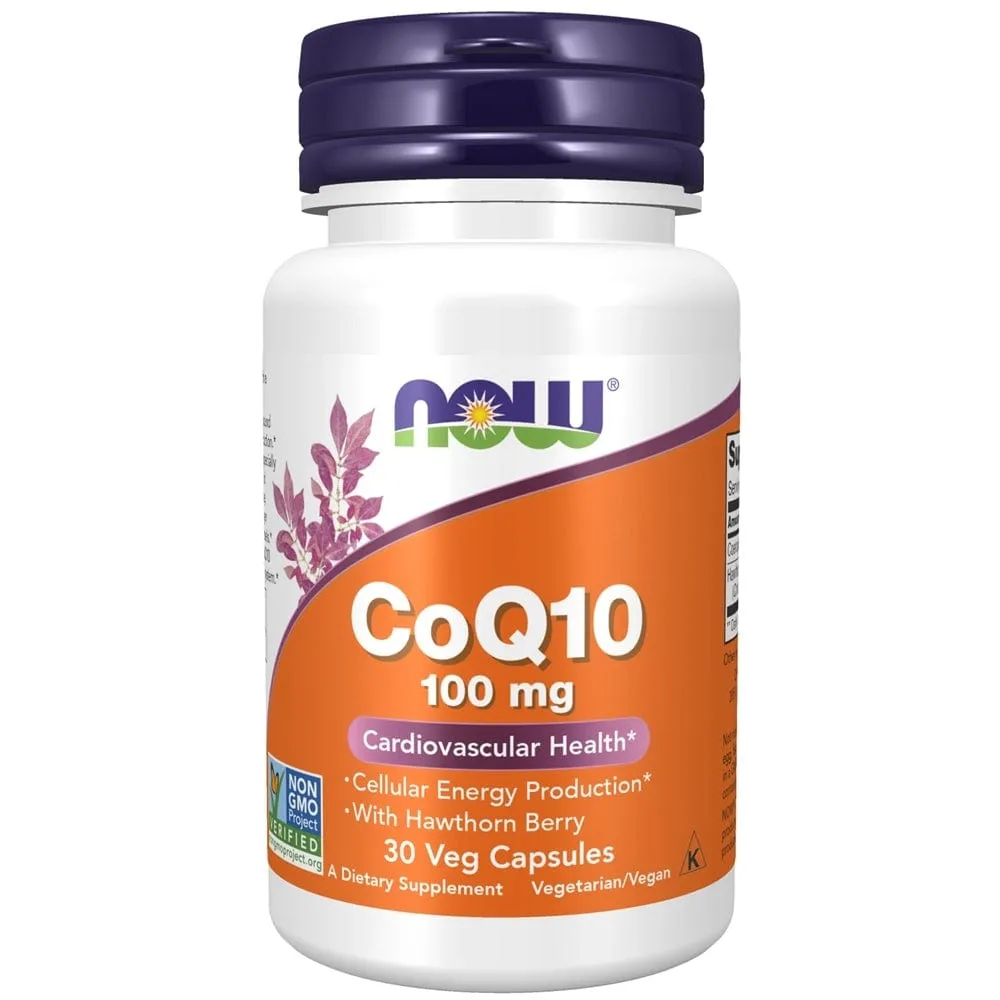 Now Foods CoQ10 100 mg con bayas de espino - 30 cápsulas vegetales