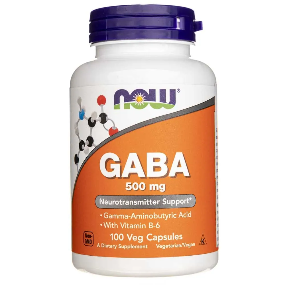 Now Foods GABA 500 mg - 100 Cápsulas Vegetales