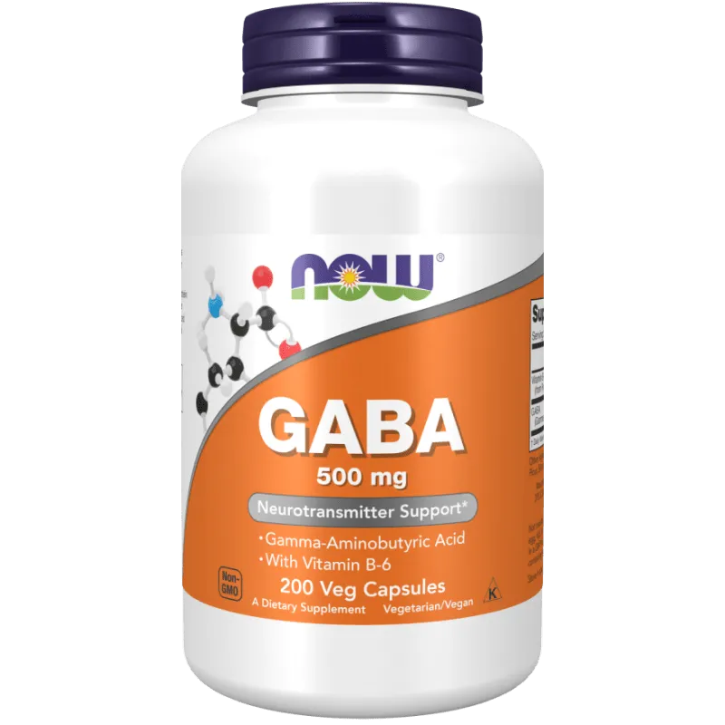 Now Foods GABA 500 mg - 200 Cápsulas Vegetales