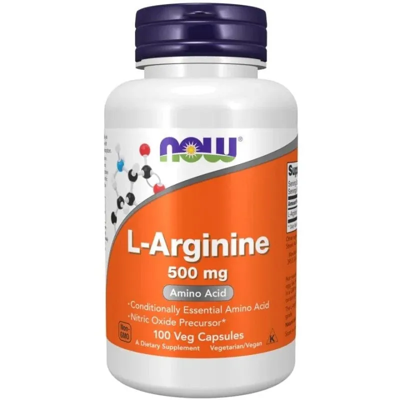 Now Foods L-Arginina 500 mg - 100 Cápsulas Vegetales
