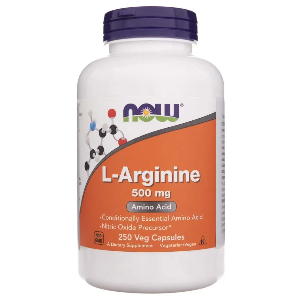 Now Foods L-Arginina 500 mg - 250 Cápsulas Vegetales