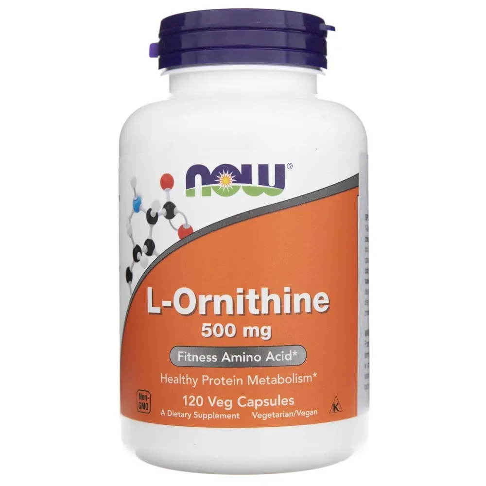 Now Foods L-Ornitina 500 mg - 120 Cápsulas Vegetales