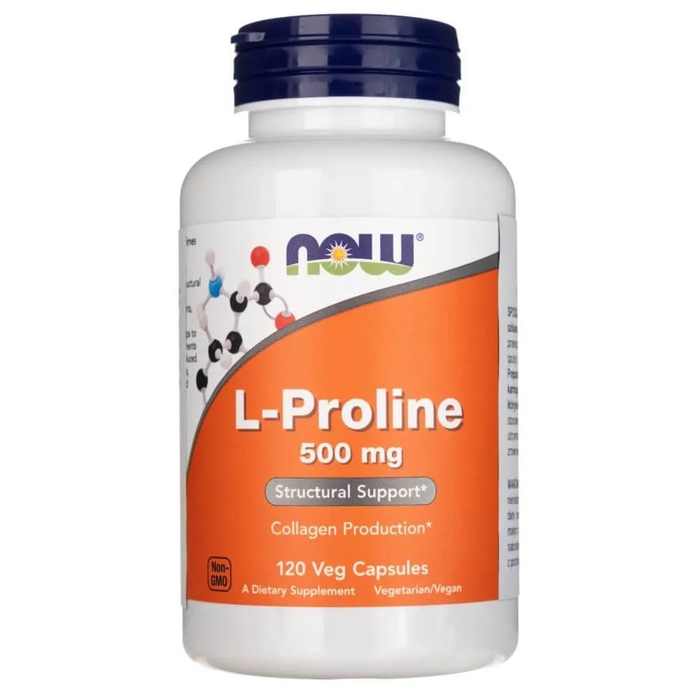 Now Foods L-Prolina 500 mg - 120 Cápsulas Vegetales