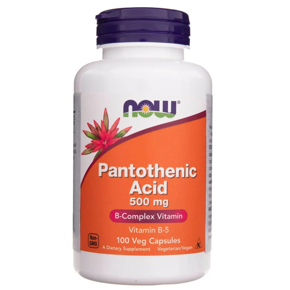 Now Foods Ácido pantoténico 500 mg - 100 cápsulas vegetales