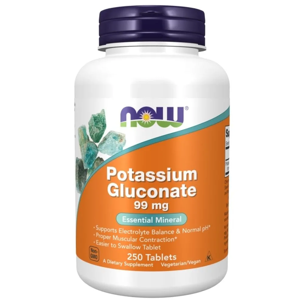 Now Foods Gluconato de Potasio 99 mg - 250 Tabletas