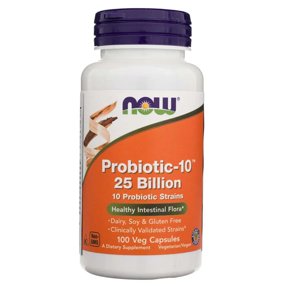 Now Foods Probiotic-10, 25 mil millones - 100 cápsulas vegetales